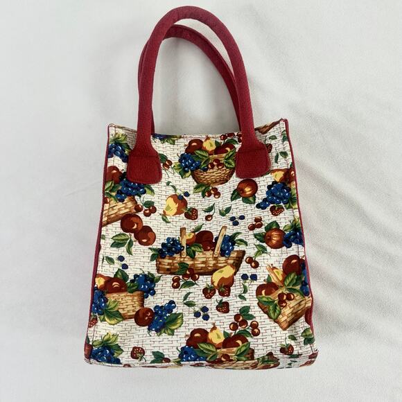 🍓Longaberger Homestead Canvas Fruit Basket Print Mini Tote Clutch Bag - Picture 5 of 7